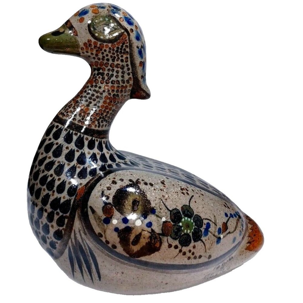 Unique Exquisite  Tonala Mexico Duck Figurine, 7.75" Long, 8.5" High Vintage - Picture 2 of 15